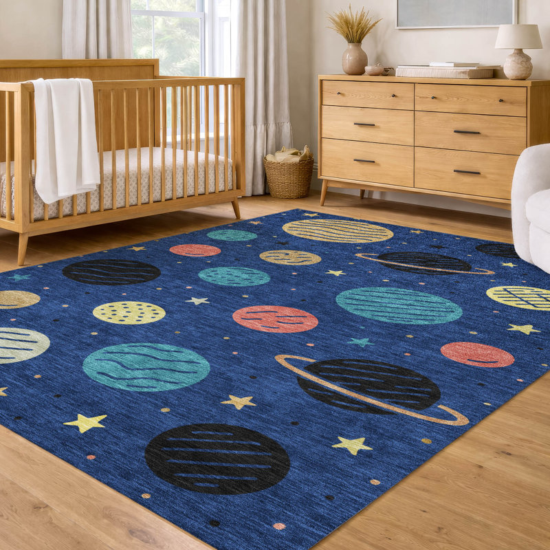 Machine Washable Indoor/Outdoor Chantille ACN2619 Kids Rug, 8' x 10', Baltic