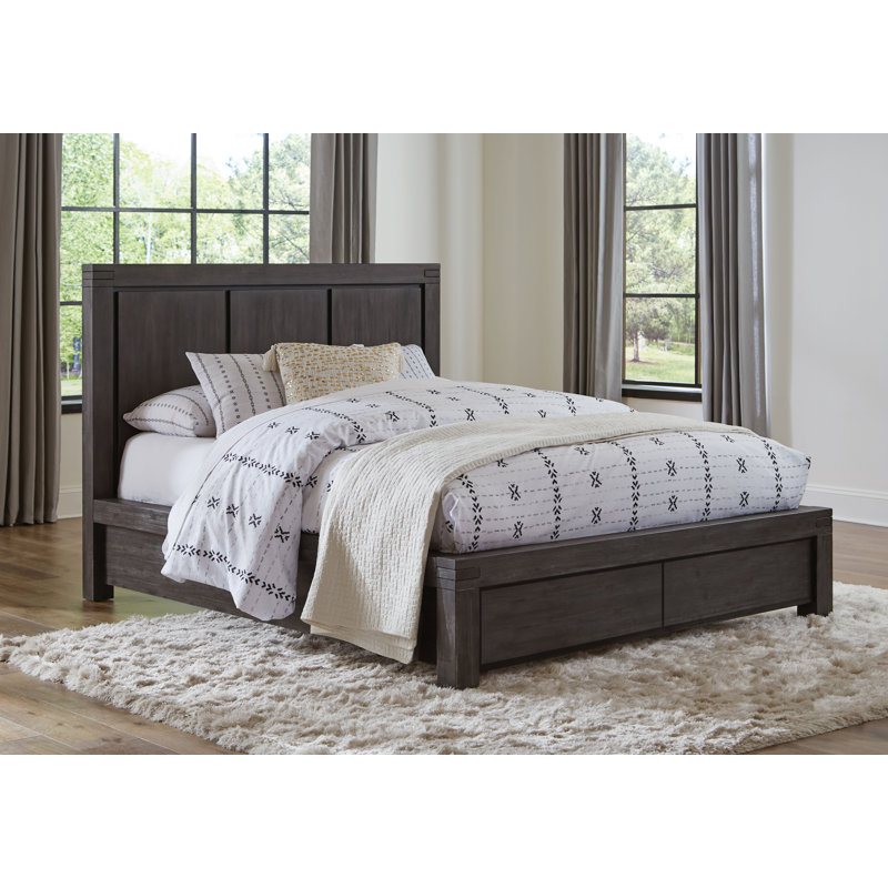 Emelia Solid Wood Platform Storage Bed, Queen