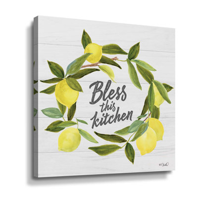 «Bless this Kitchen», art textuel sur toile tendue