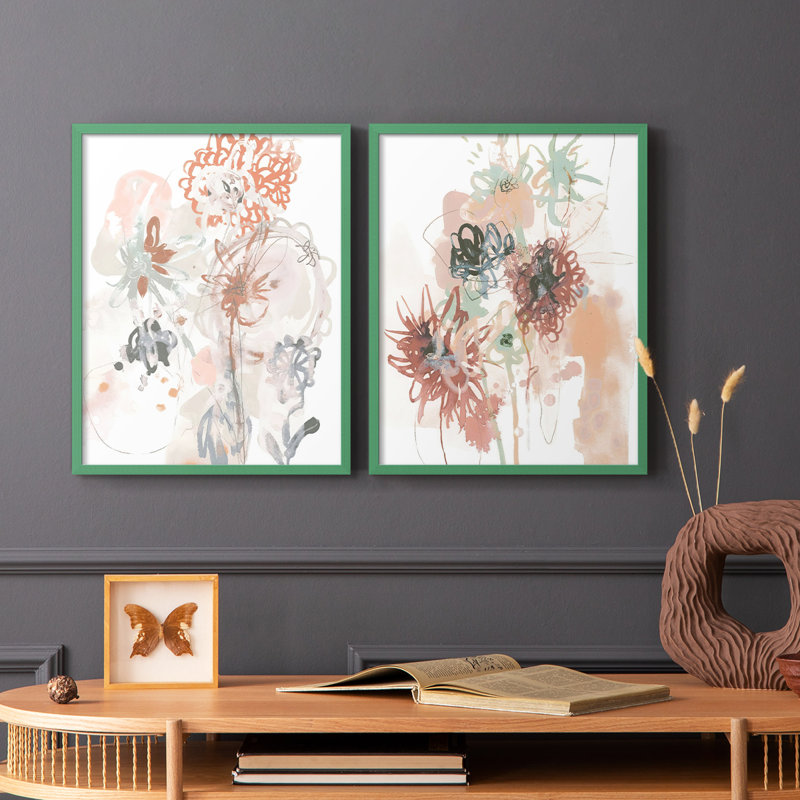 Petal Drift III - reproduction encadrée de qualité supérieure - prête à être accrochée - aucun clou requis - aucun clou requis