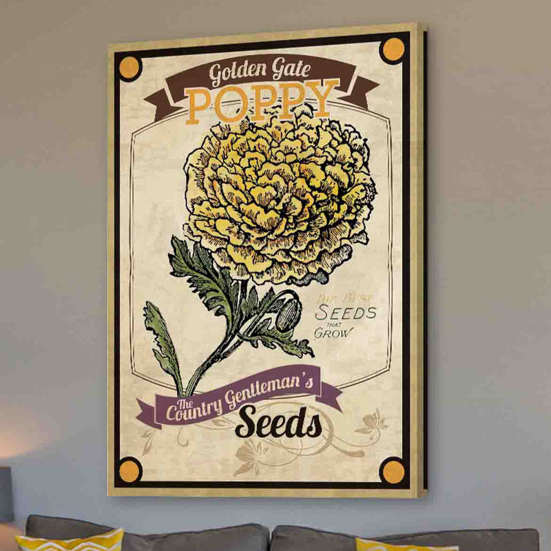 Flower Packet Poppy 1 Piece Wrapped Canvas Wall Art, 114 cm H x 76 cm W x 4 cm D