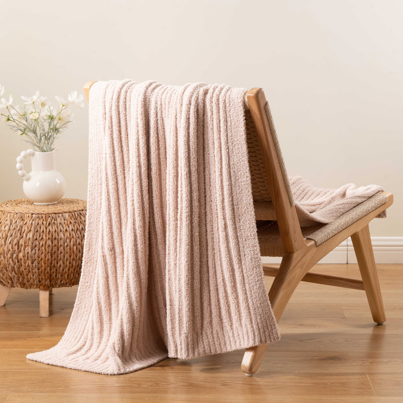 Couverture décorative légère et confortable pour canapé, 50 po x 60 po, Beige