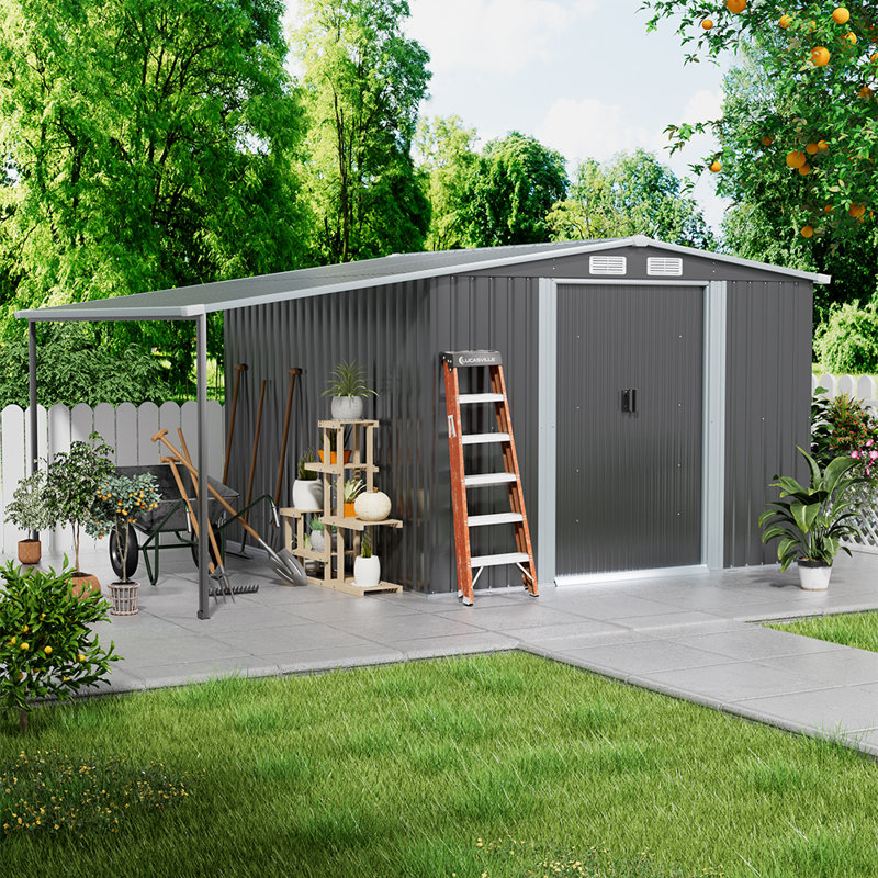 8ft W x 8ft D Zinc Steel Storage Shed 
