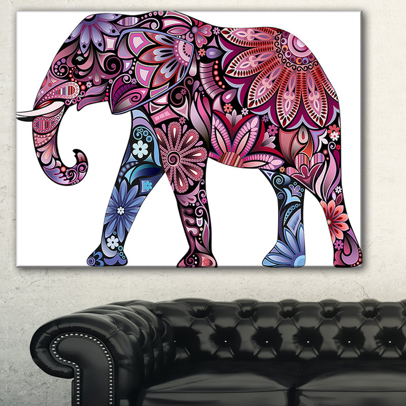« purple joyeuse éléphant », impression sur toile, H 20 po x l 20 po x P 1 po