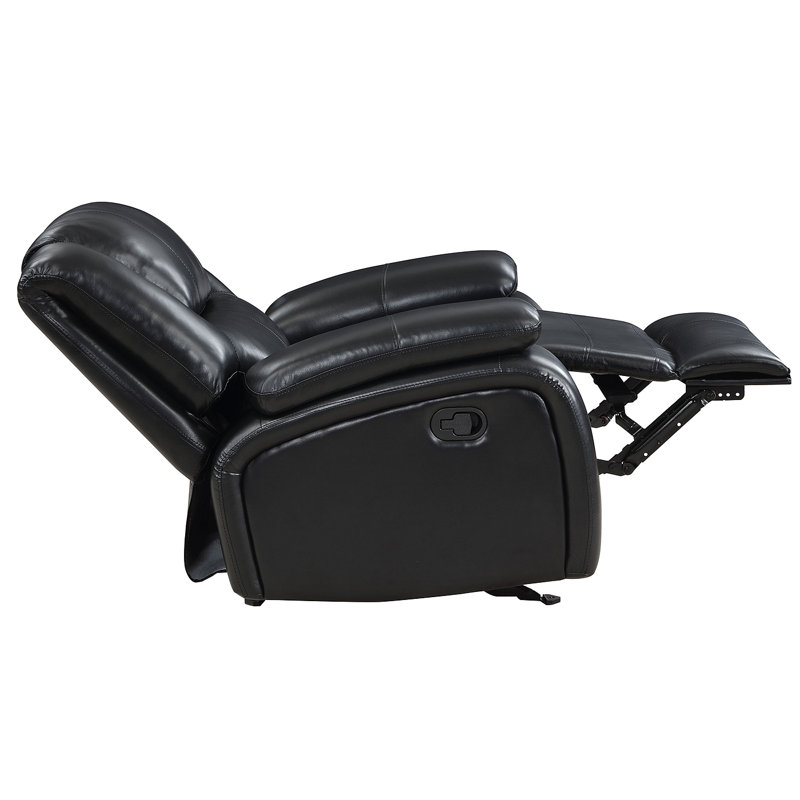 Elodie Black Upholstered Glider Recliner Chair, Black