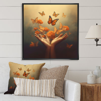 «Blossoming Butterfly Blessing Mudra» sur impression sur toile