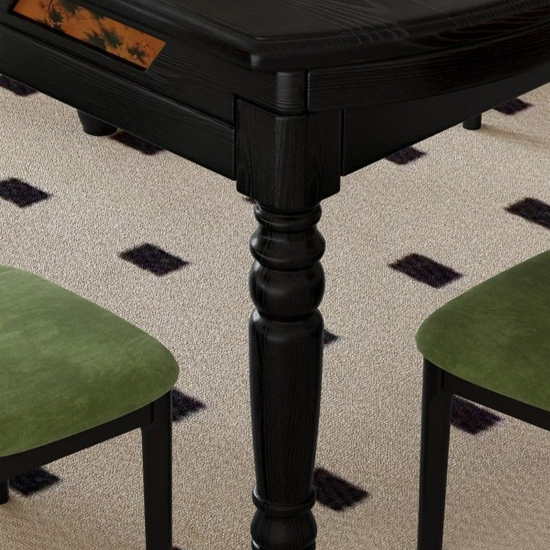 French Retro Light Luxury Black Dining Table