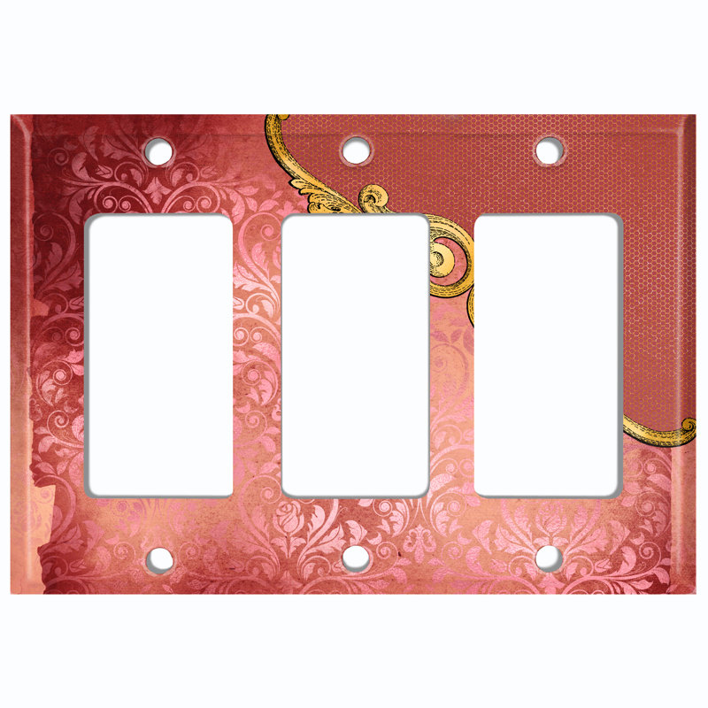 Patterned 3 - Gang Toggle Light Switch Standard Wall Plate