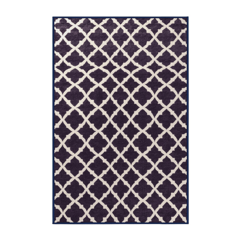 Tapis mauve lavable à la machine, Rectangulaire 8 pi x 10 pi
