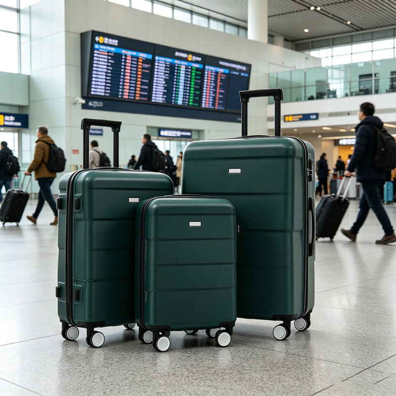 Valise à roulettes doubles Hardshell, Dark Green