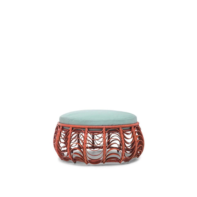 Lasso Outdoor Ottoman, Canvas Spa, Terracotta