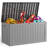 100 Gallon Outdoor Storage Deck Box, All-Weather Resin Patio Storage Bench with Lockable Lid