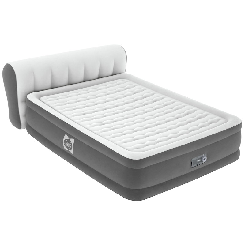 Sealy Queen Raised Gray Nylon Air Mattress with Pump