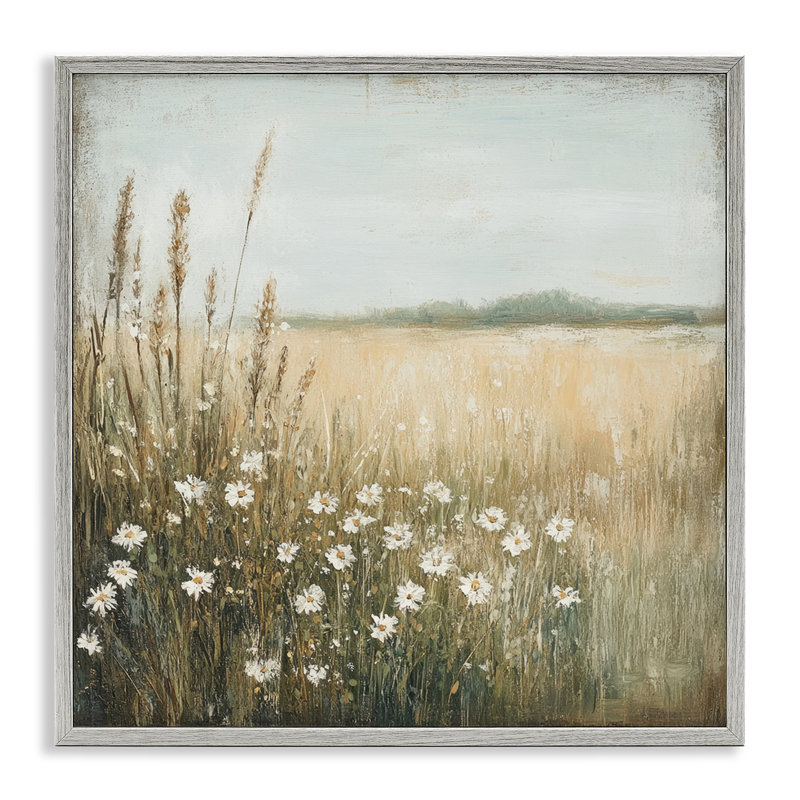 Daisy Dream Landscape, estampe numérique, design par Petal Prints Design, Estampe numérique Farmhouse, H 12 po x l 12 po