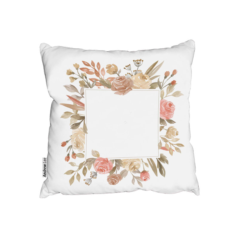 Floral Square Cushion, 61cm H x 61cm W x 20cm D