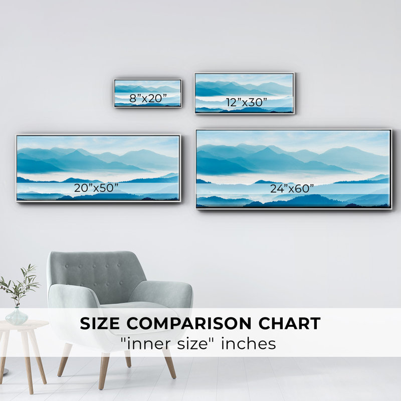 Misty Mountains - Toile encadrée, H 8 po x l 20 po