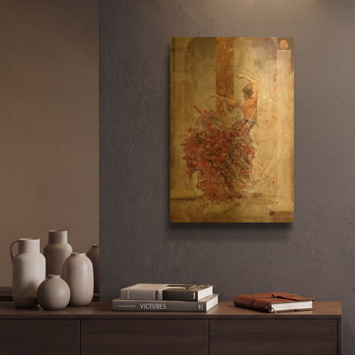 « Danseuse du temple n° 1 » de Marta Wiley, tableau mural en métal doré, 30,5 x 40,5 cm