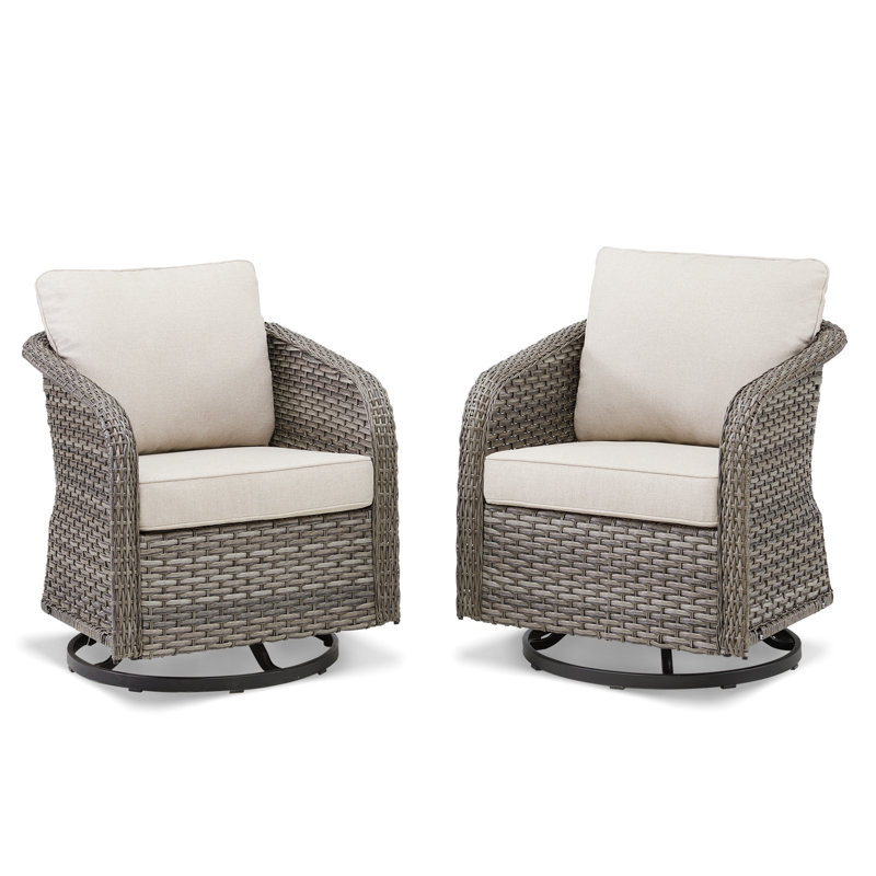 Chaise berçante d'extérieur en osier Buenhomino