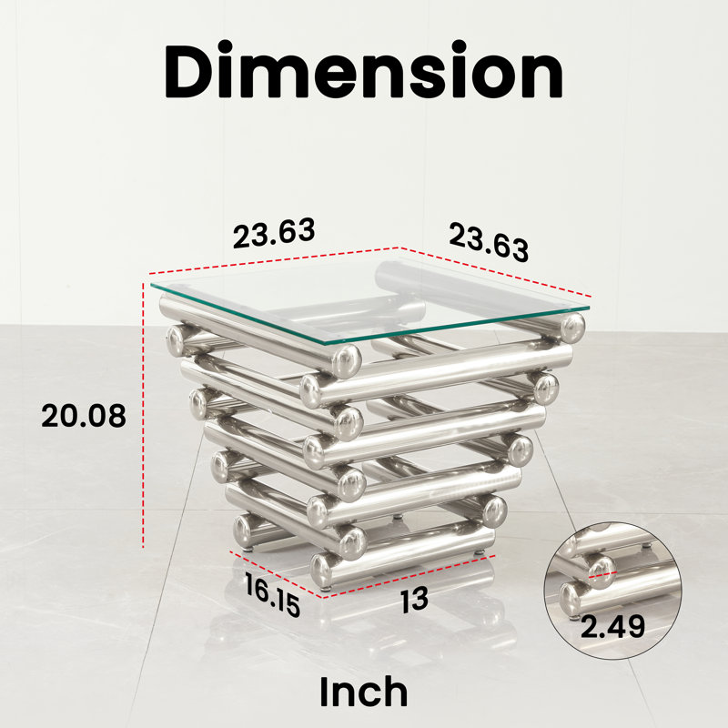 Ensemble de tables de bout 2 pièces, Argent argent