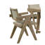Chaises de salle à manger avec accoudoirs et revêtement en chêne et siège en polyester 2 pièces