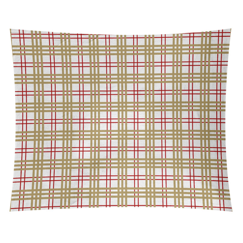 Tapisserie de luxe San Francisco en microfibre, H 51 po x l 60 po, Blanc / rouge / doré