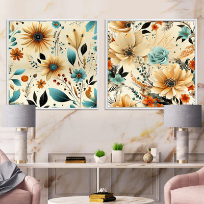 Chene - Abstract Botanicals Square Collage Set Of 2
