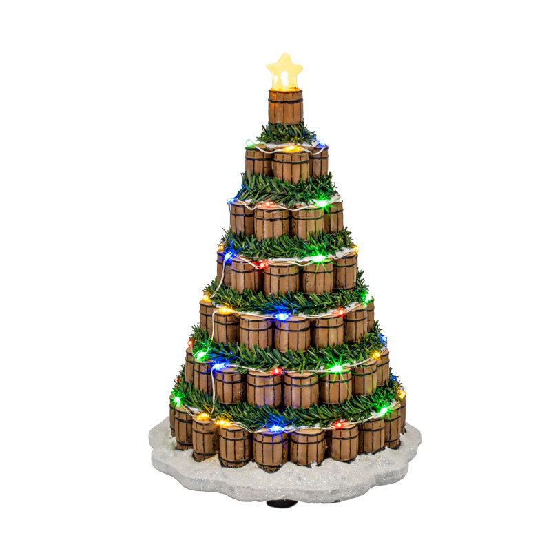 Whiskey Barrel Christmas Tree With Led Lights