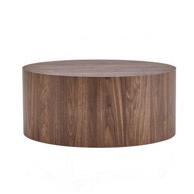 Cave Stone Patterned MDF Round Coffee Table, Compact and Durable for Industrial or Minimalist Living Rooms
