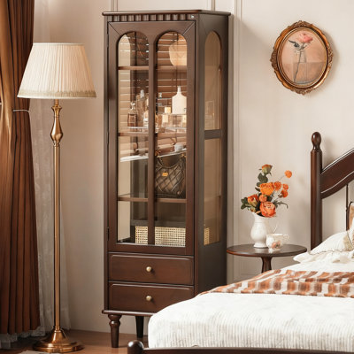 Nut-brown Solid Wood+Glass Display Cases