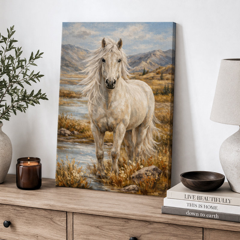 «White Horse Mountain Meadow», reproduction d'art sur toile encadrée, 18" H x 12" W x 1.5" D, Wrapped Canvas