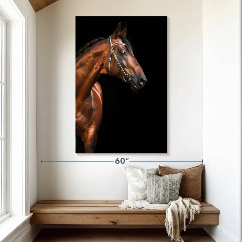 Brampt Bay Stallion Horse, 51" H x 34" W