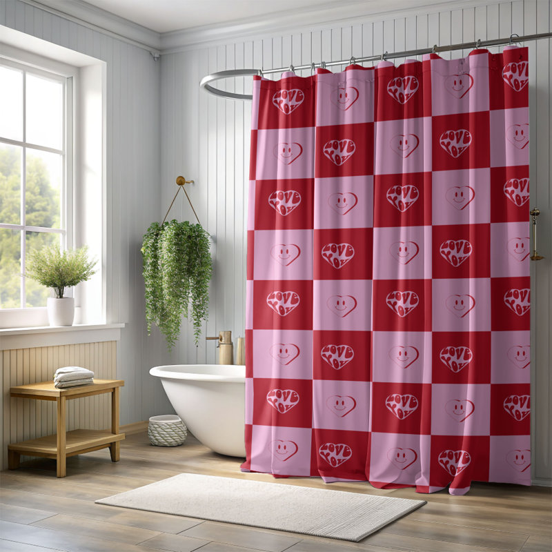 Rideau de douche Vintage Love - Premium 174, H 74 po x l 71 po