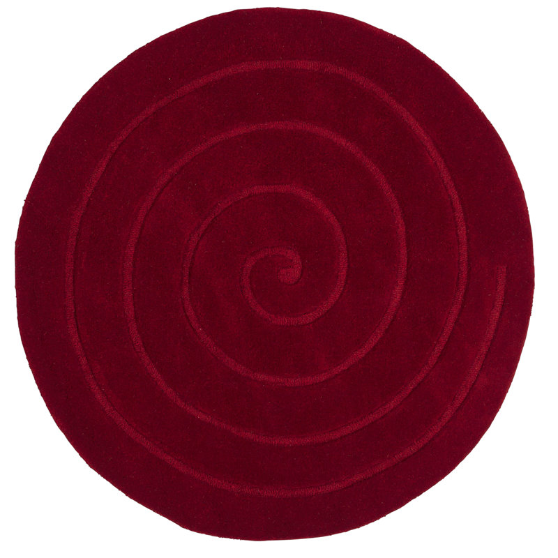 Spiral area rug Hand Tufted Circle Red, Round 180cm