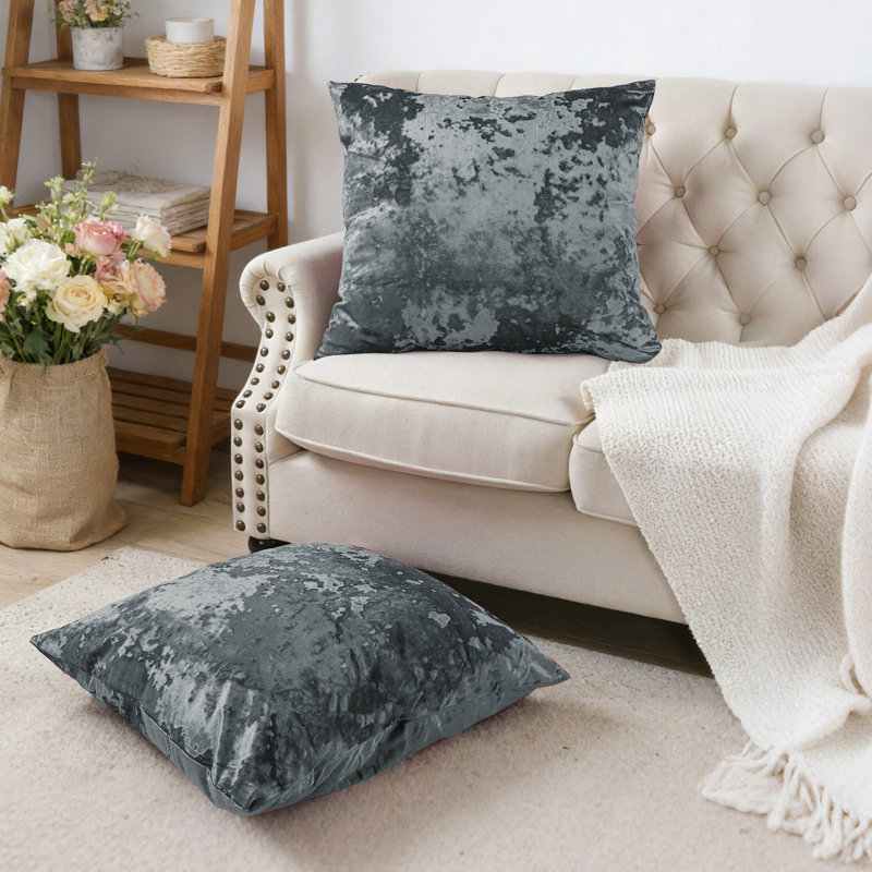 Housse de coussin en velours écrasé Euro, Métal industriel