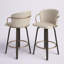 Ensemble de 2 tabourets de comptoir pivotants de 26 po en similicuir, bois et métal Benedic-170627023