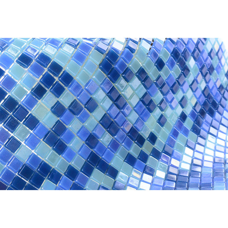 Galaxy 0.3125 in. x 0.3125 in. Iridescent Glass Pressed Edge Tiny Square Mosaic Wall Pool & Floor Tile, Uranus Blue