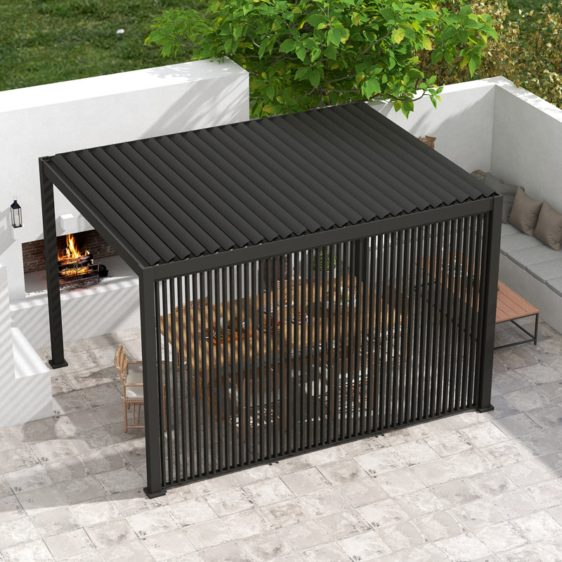 Panneau 111 déco pour accessoires de pergola, H 93,6 po x l 46,8 po x P 2,4 po, Gris anthracite