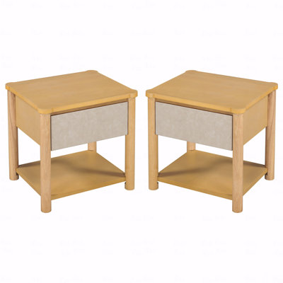 Table de chevet en bois, tables de chevet modernes avec tiroir, table de chevet de ferme pour salon de chambre à coucher, ensemble de 2