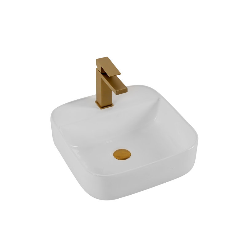 Lavabo de comptoir carré (finition blanche) certifié CUPC