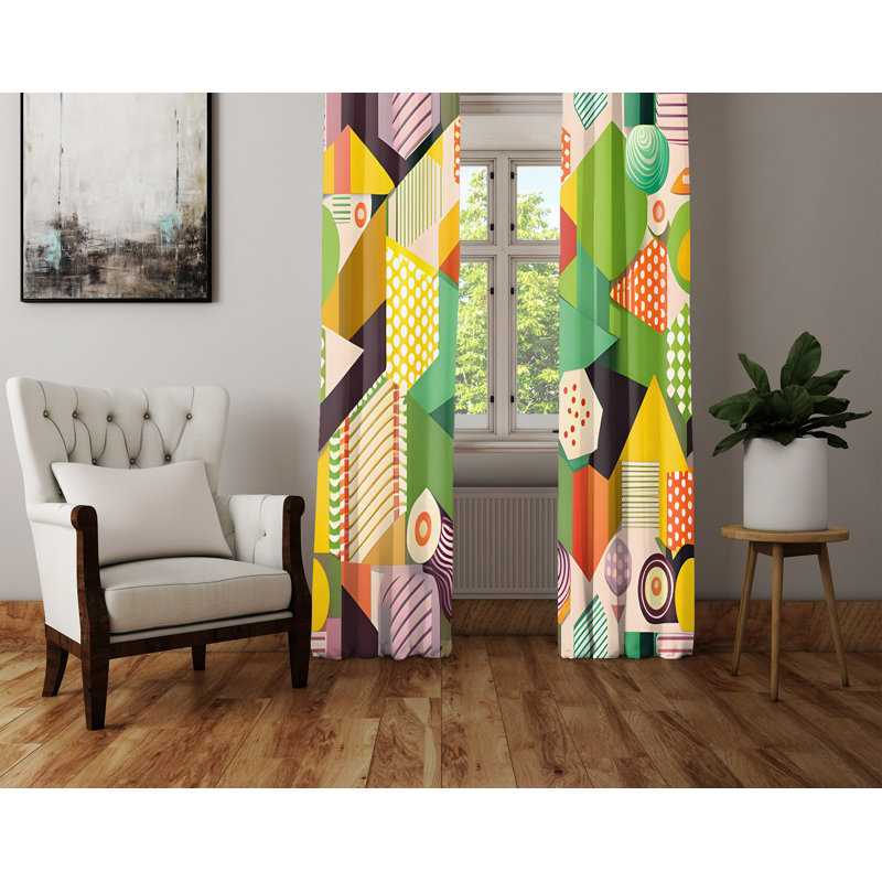 Paire de rideaux semi-transparents Desteney, L 20 po x L 52 po