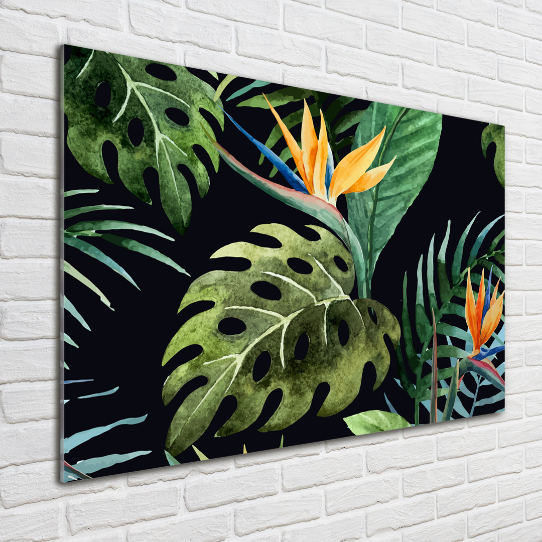 Tropical Flowers - Unframed Art Prints on Glass