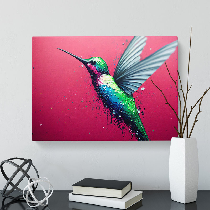 Painted Hummingbird Vol.1 Abstract - Wrapped Canvas, 35cm H x 50cm W x 3cm D