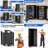 71"H Metal Garage Storage Cabinet With Wheels And Lock, Heavy Duty Rolling Metal Cabinet, 4 Adjustable Shelves , 3-Point Locking Security, For Tool Organization In Garage, Workshop, Office ,Black-1421555919
