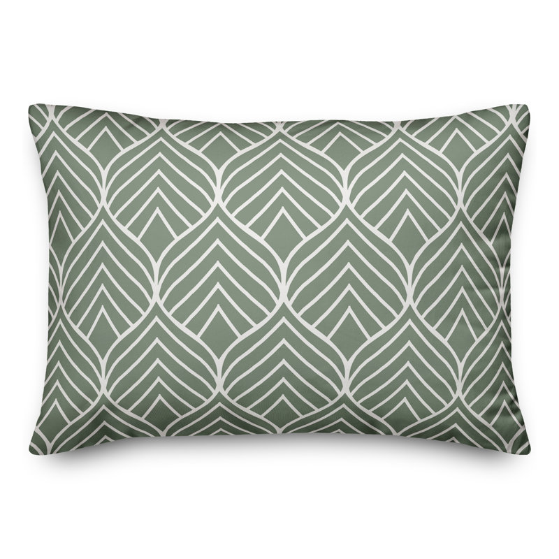 Abstract Outdoor Throw Pillow, Green