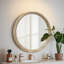 Miroir mural rond avec cadre perlé-1241987280