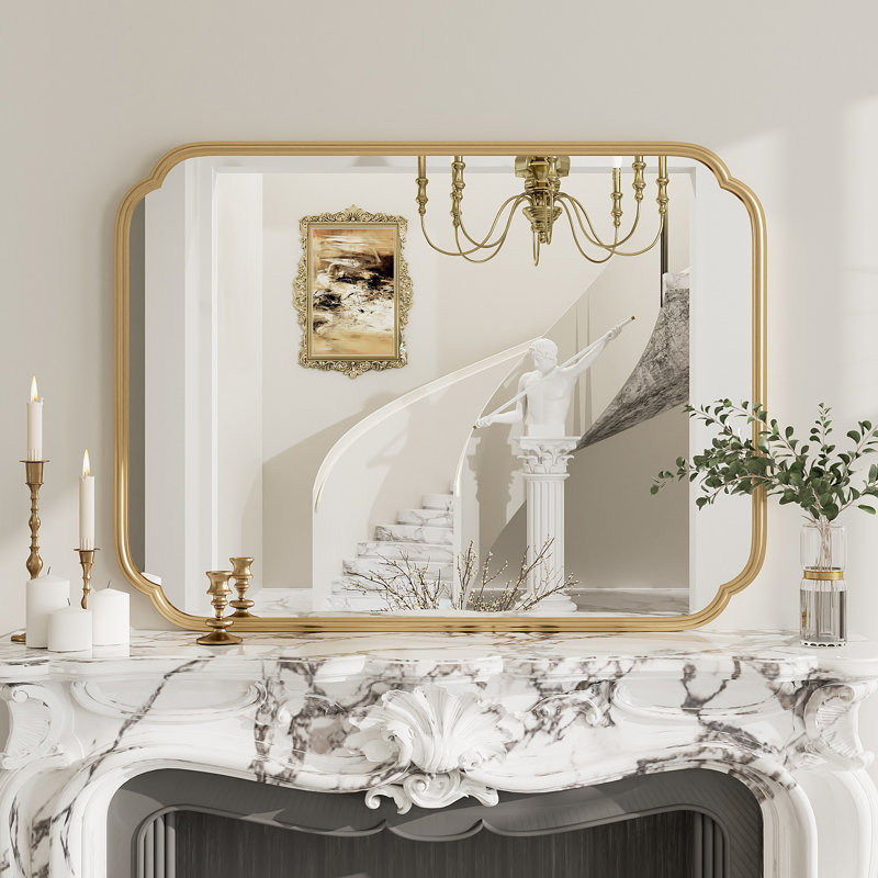 Miroir mural de salle de bain Amara, Doré, 40 po x 30 po