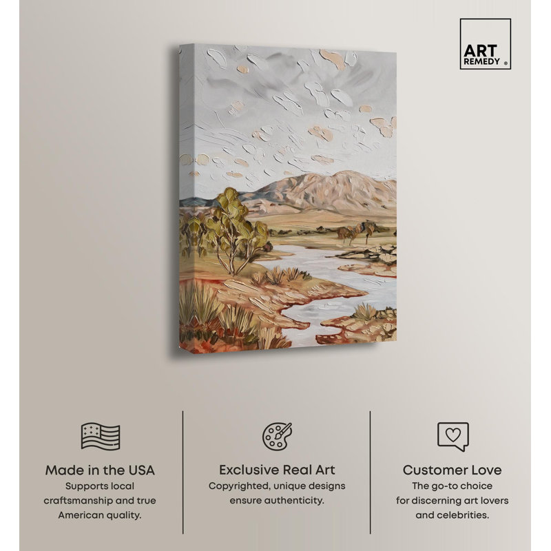 Calm in the Crest II Vintage Landscape Wrapped Canvas Art