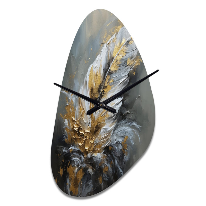 Grande sculpture dorée dorée à motif de plumes dorées Boho Chic Feathers IV, Moyenne