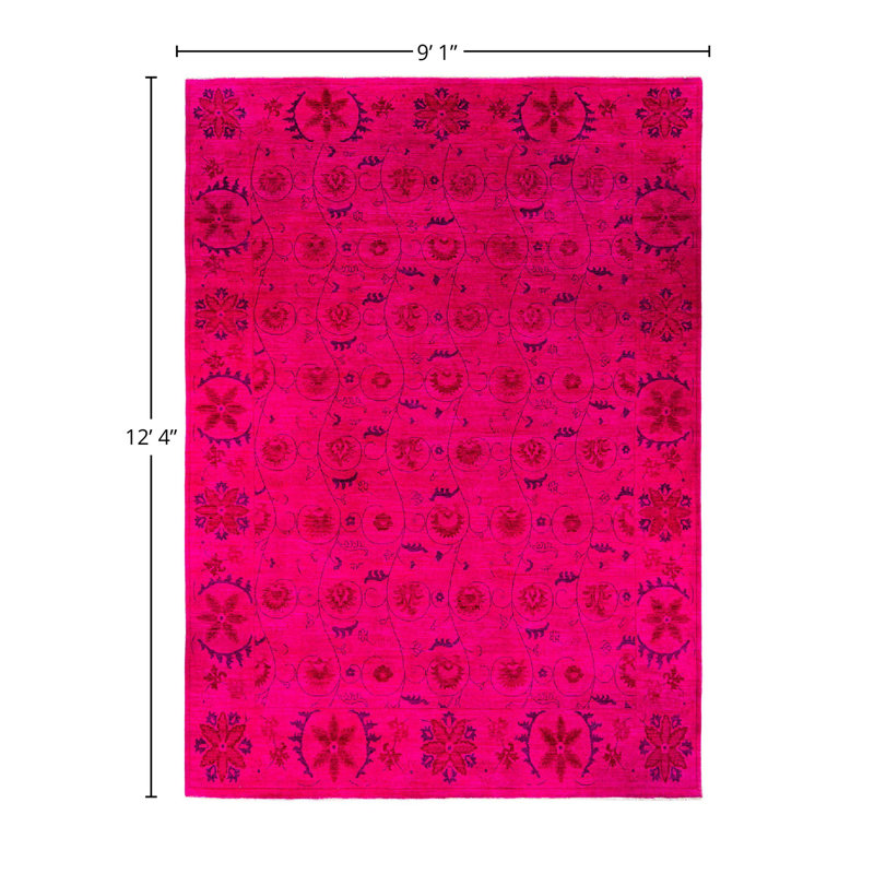 Stannis One-of-a-Kind 9' 1" X 12' 4" New Age Rectangular Wool Area Rug Pink