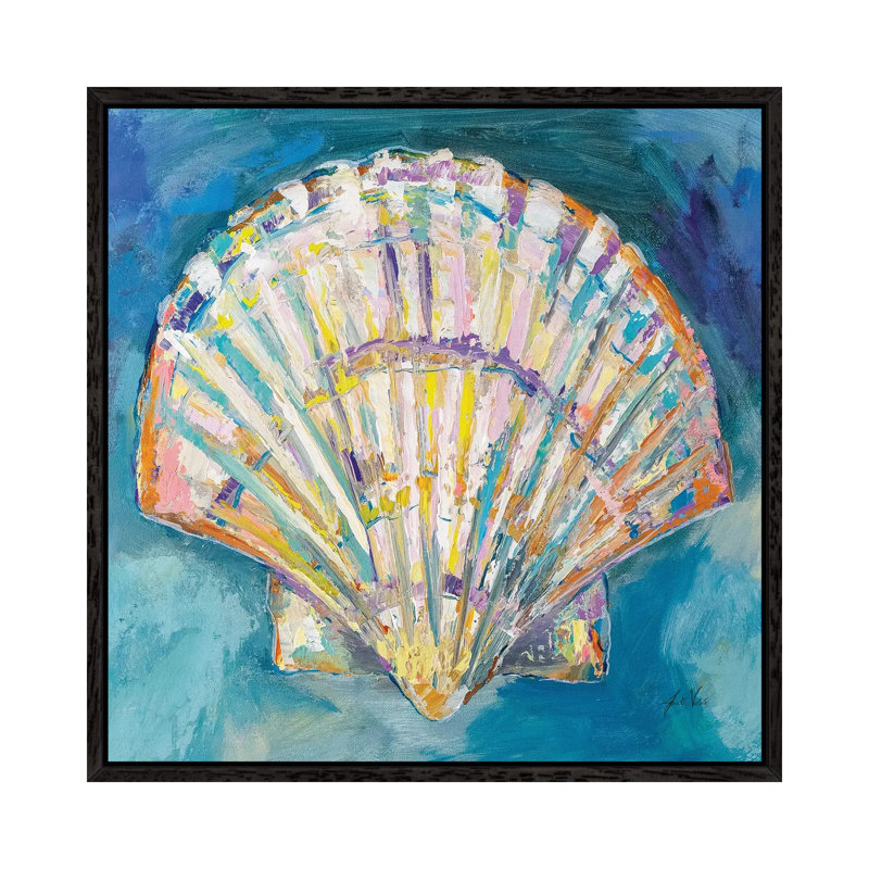 Scallop Shell Crop by Jeanette Vertentes - Floater Frame Gallery-Wrapped Canvas Giclée on Canvas, 45.72 cm H x 45.72 cm W